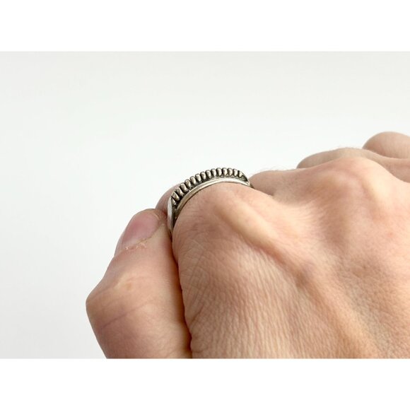 Coil Vintage Geometric Style Flat Sided 925 Sterling Silver Vintage Ring - sz 9 - Picture 14 of 16